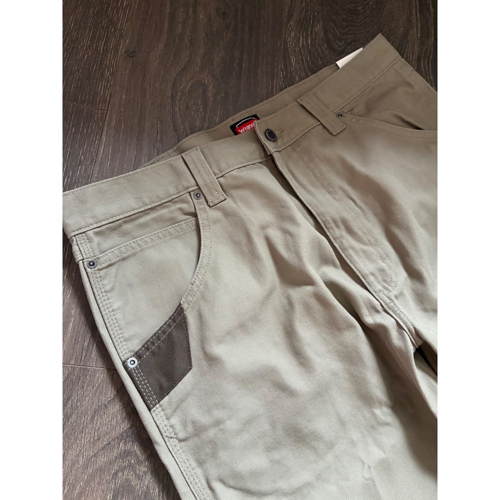Wrangler Workwear Mens Tan Utility Regular Fit Canvas Pants 36x34 112345580 - Picture 4 of 5